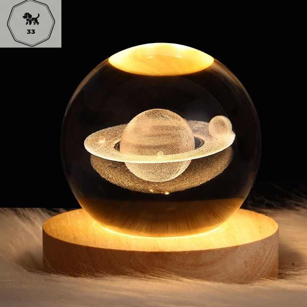 Купить USB Power 3D Saturn Crystal Ball Led настольная ночная лампа для ...