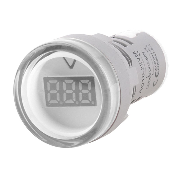 22 мм белый светодиодный цифровой индикаторный вольтметр, индикаторный ...