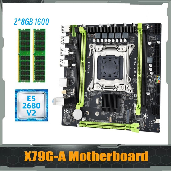 Материнская плата JINGSHA X79G-A M-ATX M.2 DDR3 + E5 2680 V2 + 2*8GB ...