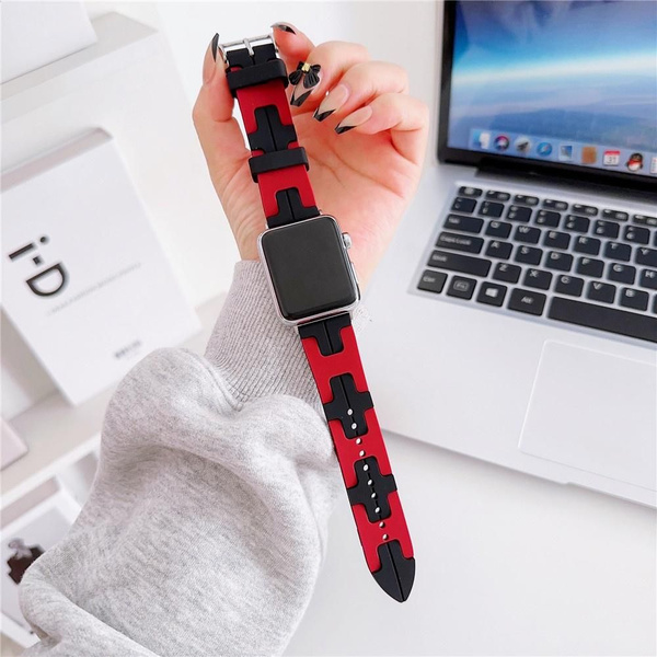 Новый модный контрактный цвет резиновые ремешки H для Apple Watch Ultra ...