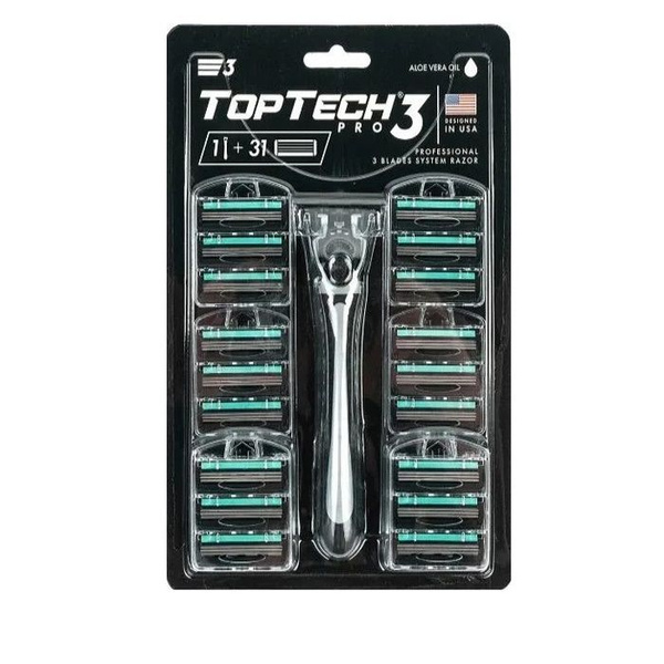 Мужская бритва TopTech PRO 3, 1 бритва + 31 сменная кассета. - купить с ...