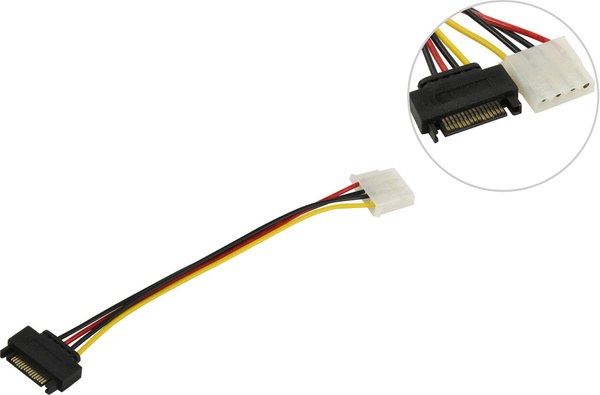 Переходник питания 1SATA M to 1big Molex, 20 см - купить с доставкой по ...