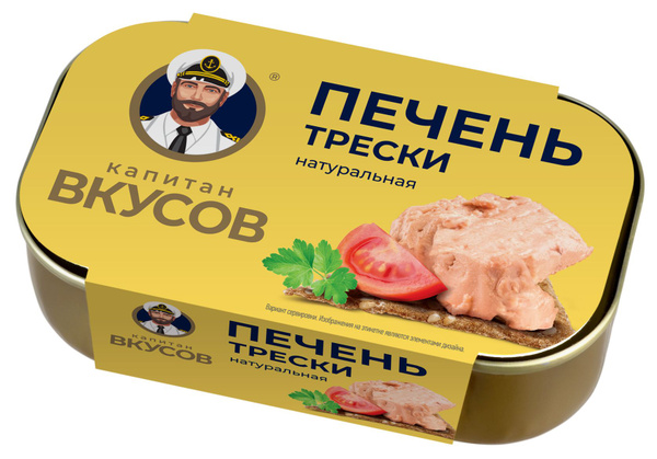 Печень трески Капитан Вкусов натуральная, 115 г - купить с доставкой по ...