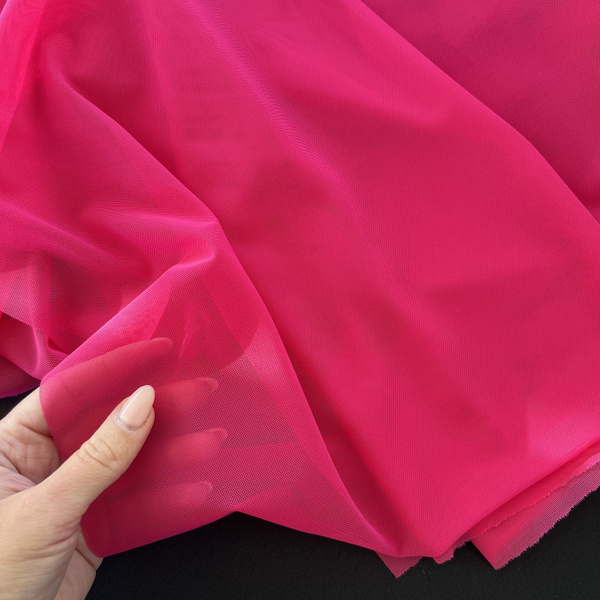 Сетка эластичная для пошива нижнего белья в цвете фуксия 50*150см ...