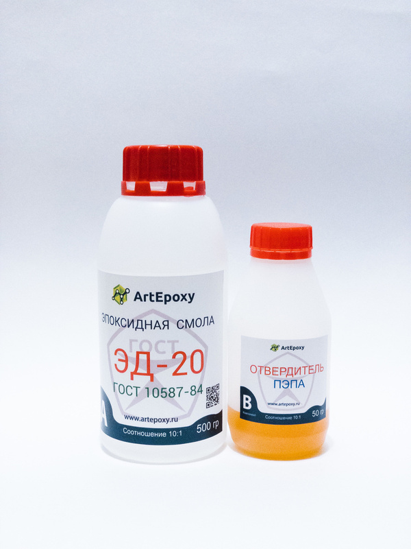 Характеристики Эпоксидная смола ArtEpoxy ЭД-20 (500 гр) с отвердителем .