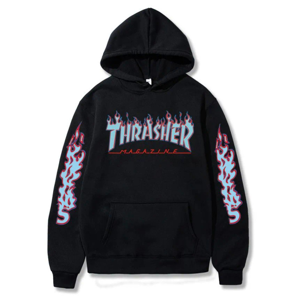 Толстовка Мужской THRASHER черный Хлопок, размер 54 Логотип Китай ...