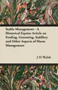 Stable Management - A Historical Equine Article on Feeding, Grooming, Saddlery and Other Aspects of Horse Management - J H Walsh