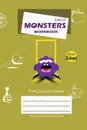 School of Monsters Workbook, A5 Size, Wide Ruled, White Paper, Primary Composition Notebook, 102 Sheets (Beige) - Brighter Kid Books