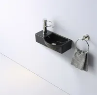Раковина для ванной / Раковина подвесная Ceramalux CL7947ARMB правая черная матовая с внутренним переливом . Похожие товары