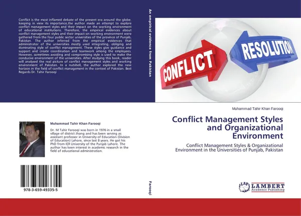 Обложка книги Conflict Management Styles and Organizational Environment, Muhammad Tahir Khan Farooqi