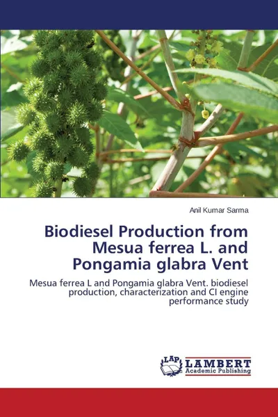 Обложка книги Biodiesel Production from Mesua ferrea L. and Pongamia glabra Vent, Sarma Anil Kumar