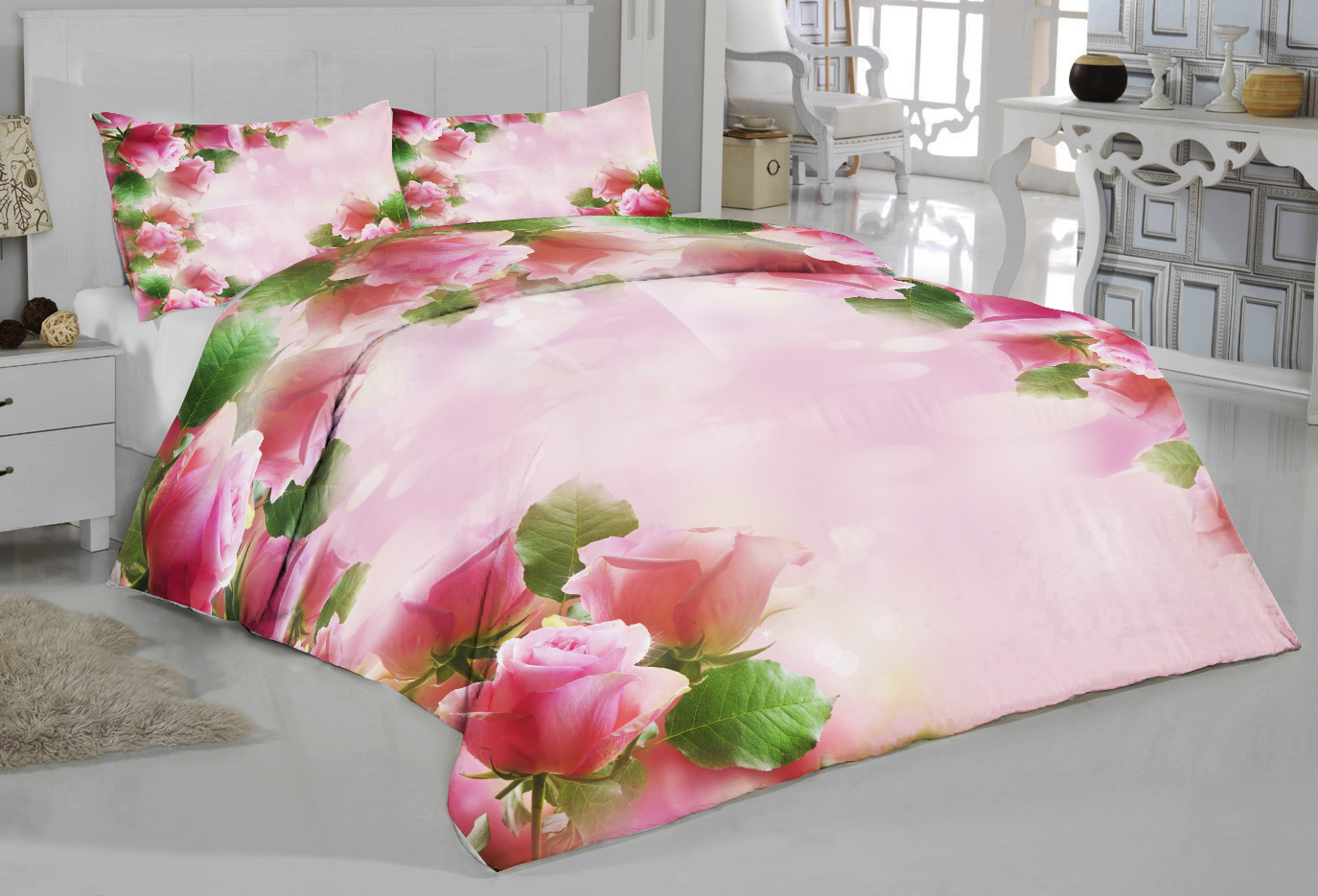 фото Комплект постельного белья Розовая арка Нет бренда