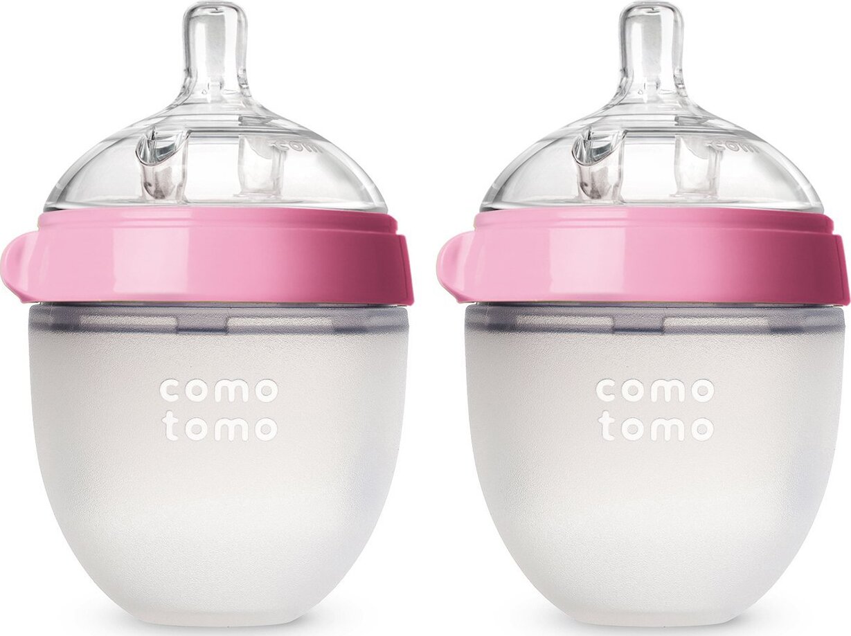 фото Comotomo Natural Feel Baby Bottle Набор из двух бутылочек для кормления, розовый 150 мл
