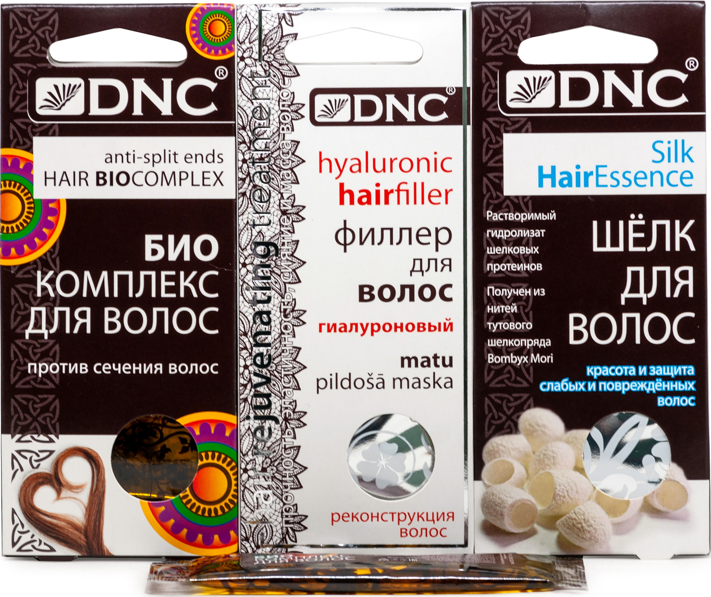 Против сечения. Средства от сечения волос. Шелк для волос DNC для слабых и поврежденных волос, 4×10 мл. Шелк для волос DNC, 4x10 мл. Против сечения волос