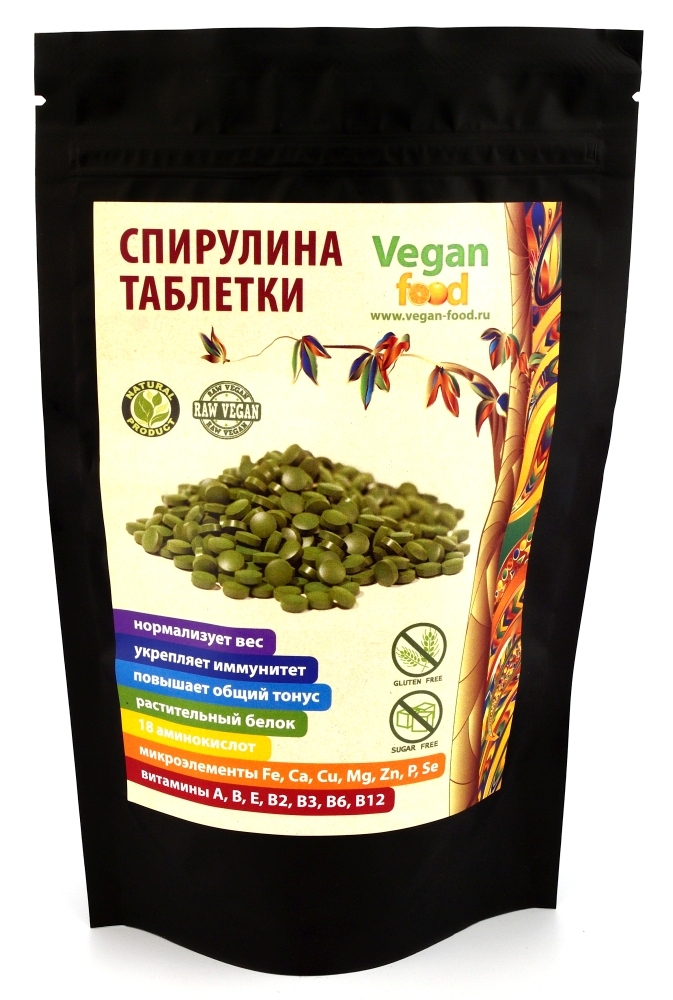 Спирулина таблетки Vegan Food, 100 г