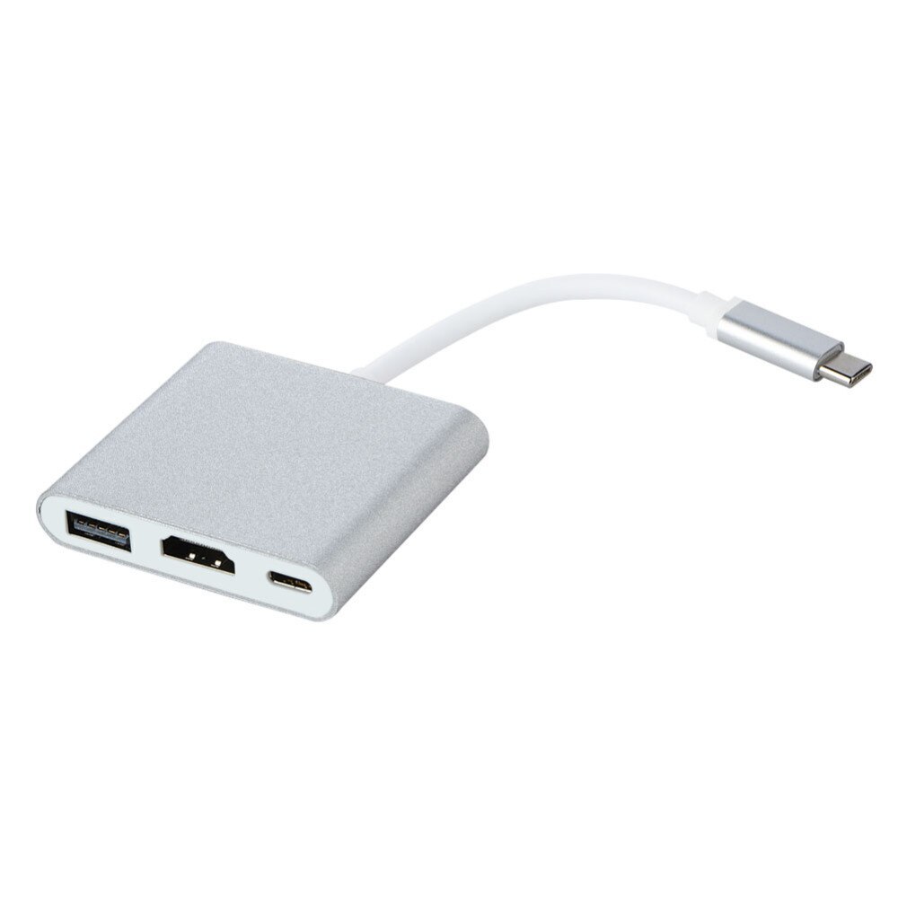 Адаптер - переходник 3 в 1 Type-c - HDMI 4K / USB 3.0 / Type-C - купить с  доставкой по выгодным ценам в интернет-магазине OZON (201852334)