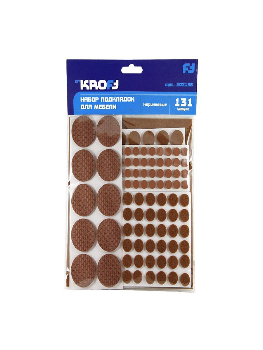 Характеристики KROFT набор подкладок для мебели 131 шт коричневые .