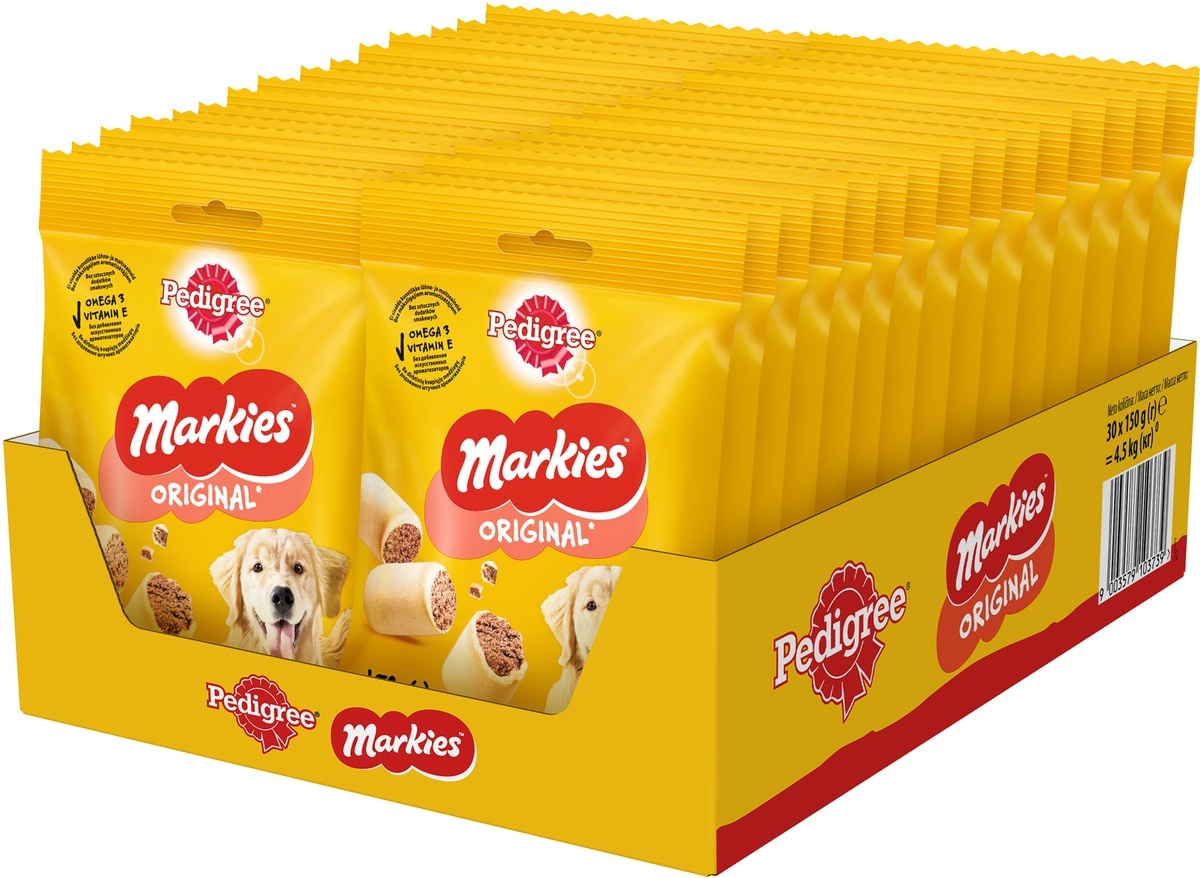 Лакомство Pedigree Markies, для собак, с мозговой косточкой, 30 шт по 150 г