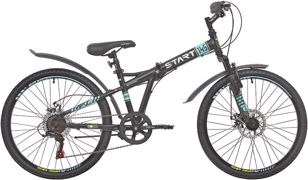 Велосипед горный 24" START 145 DISC ST 6ск черный рама 13" RUSH HOUR ...