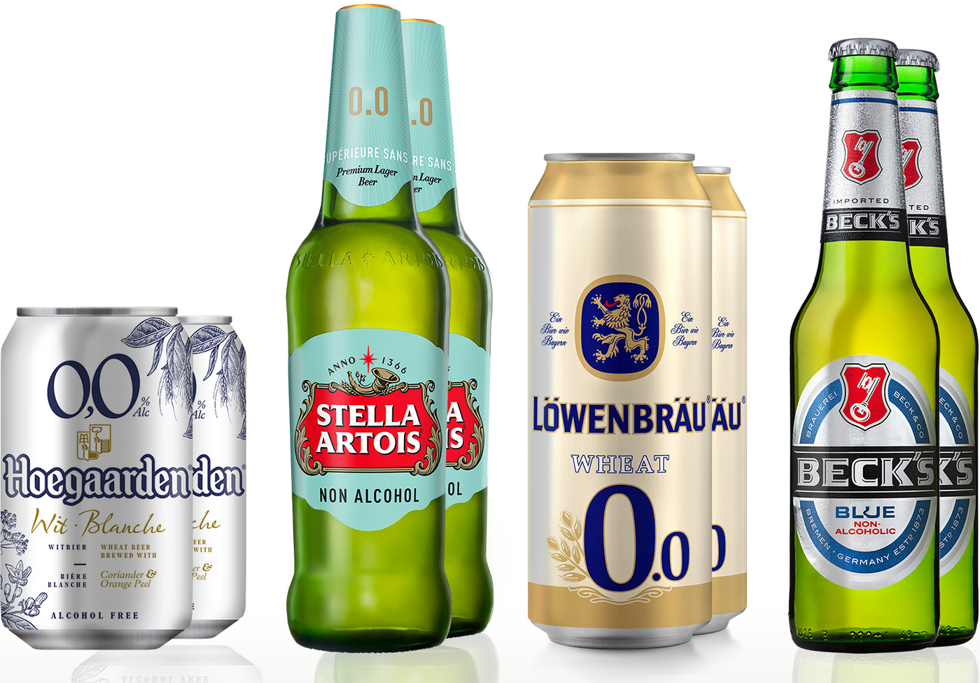 Безалкогольное пиво Сет Hoegaarden,Stella Artois,Lowenbrau Wheat,Becks ...