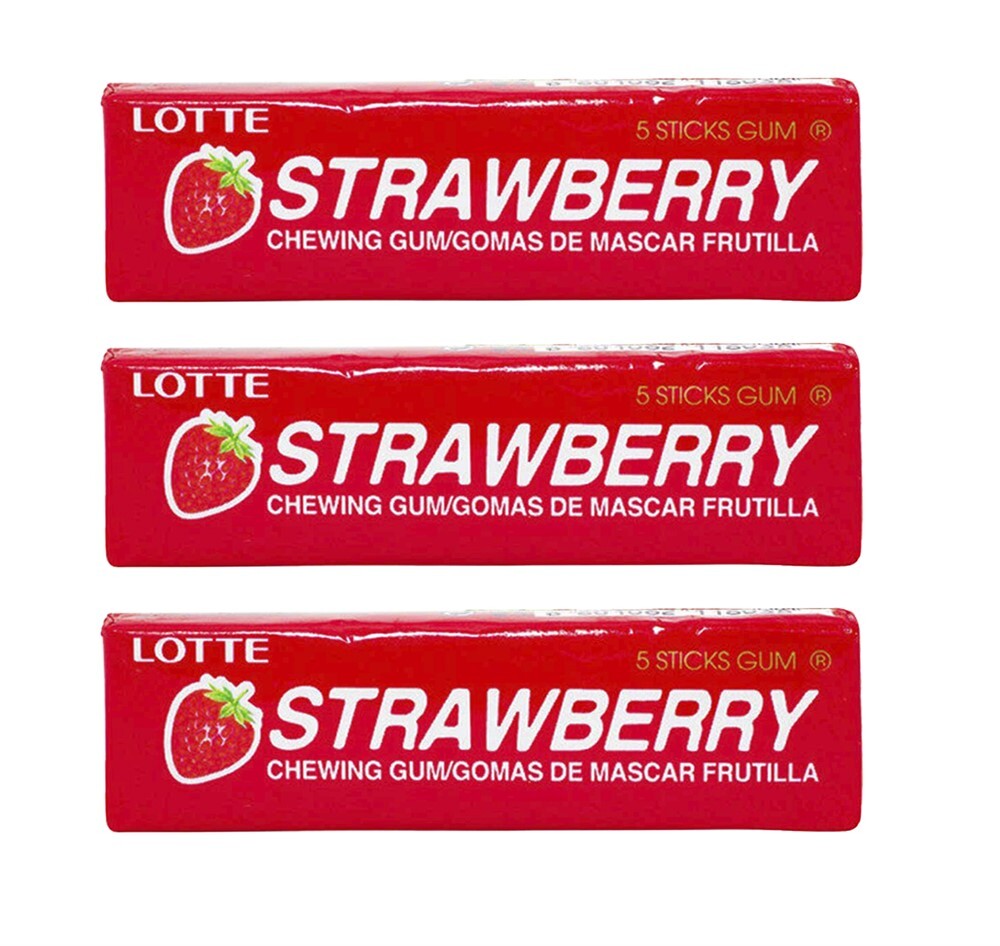 Жвачка Lotte Strawberry клубника (пластинки) (3 шт. по 12,5 гр ...