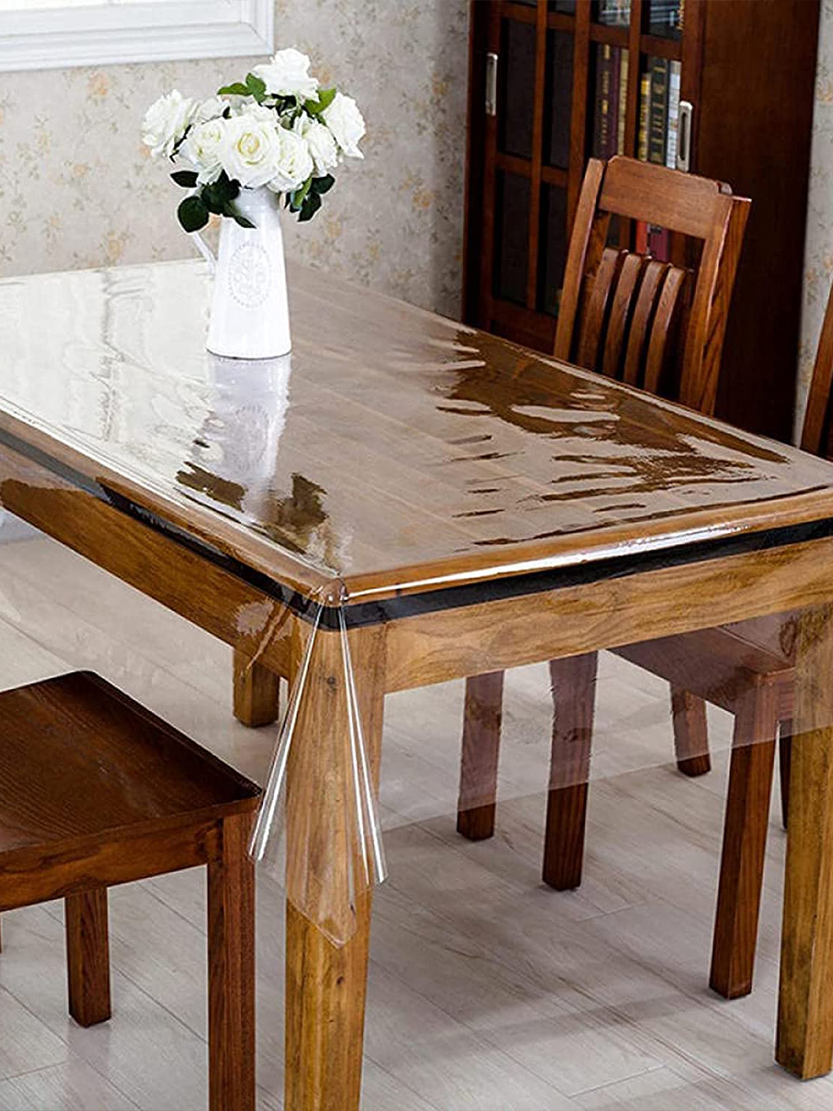 Прозрачная скатерть на кухонный стол гибкое стекло как стелить