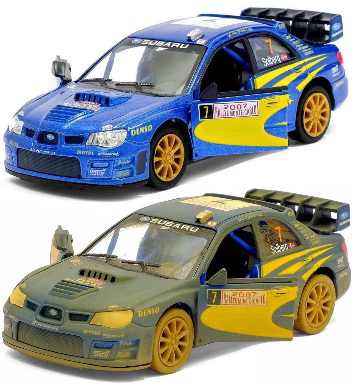 Машинкиметаллические2в1Kinsmart1:36SubaruImprezaWRC2007(ДоРалли+ПослеРалли)инерционные,двериоткрываются