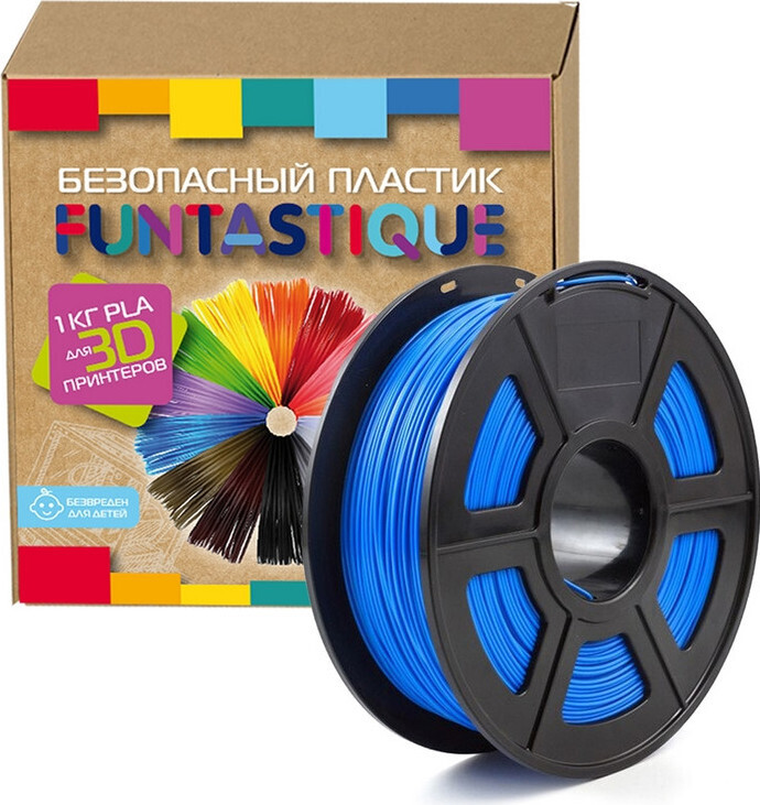 Катушка пластиковая Funtastique PLA-1KG-UM,1.75 мм,1 кг (Ультрамарин ...