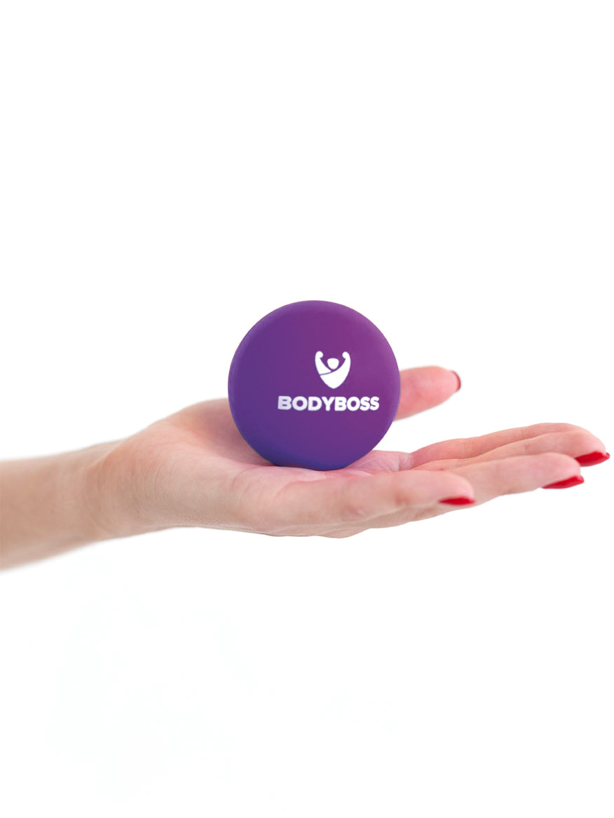 Массажный мяч Bodyboss / Фиолетовый / Силикон / 6 см / Массажный мячик ...