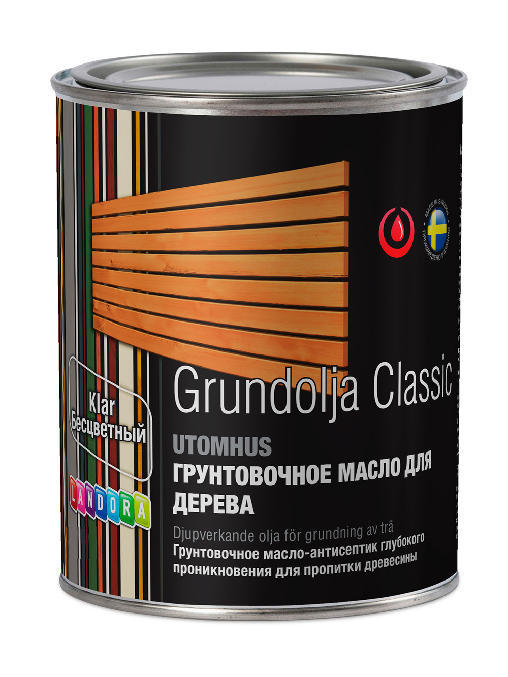 Грунтовочное масло для дерева. Бесцветное масло для дерева. For Wood антисептик для дерева. Landora Grundolja Classic, 1 л.