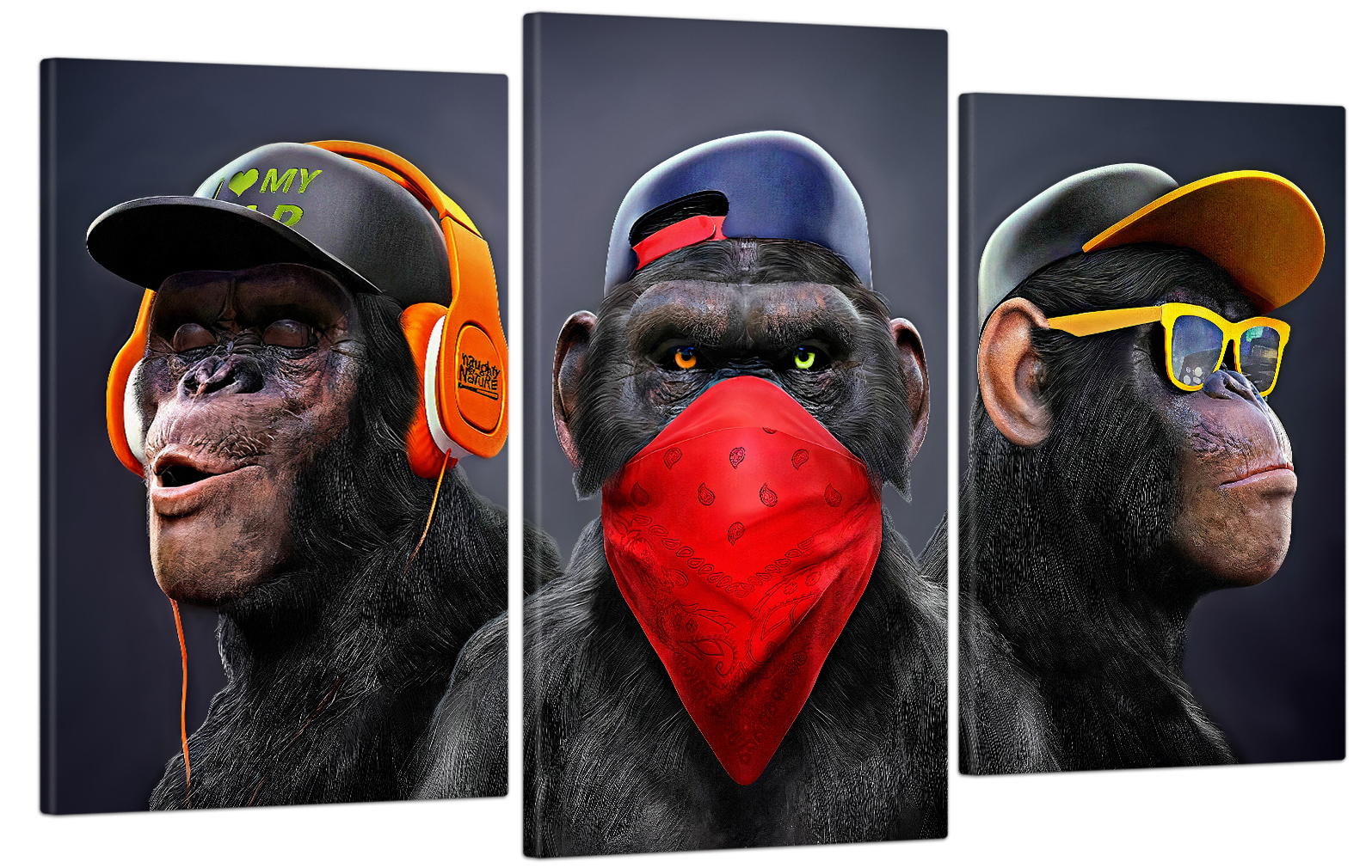 Модульная картина для интерьера на стену Три мудрые обезьяны 53x100 см  MK30096_E - купить по выгодной цене в интернет-магазине OZON (459795372)