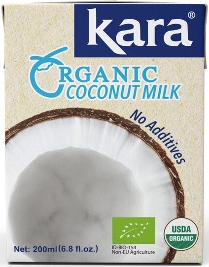 КaraOrganiccoconutmilk,жирность17%,200мл.растительныйнапитокнаосновемякотикокоса