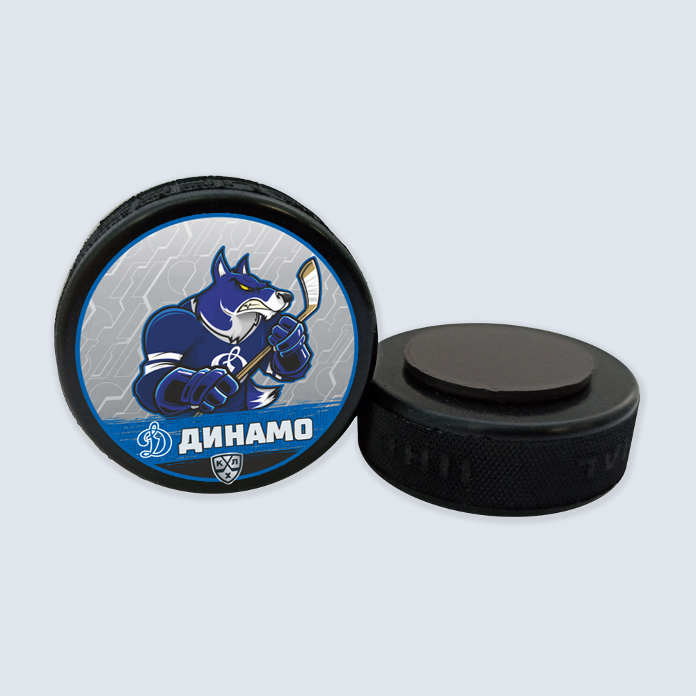 Магнит мини шайба "KHL OFFICIAL" (Запад - ХК Динамо Москва ТАЛИСМАН цветная)