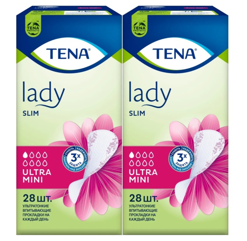 Прокладки женские урологические Tena Lady Ultra Mini (Тена леди ультра мини), 28 шт, 2 упаковки