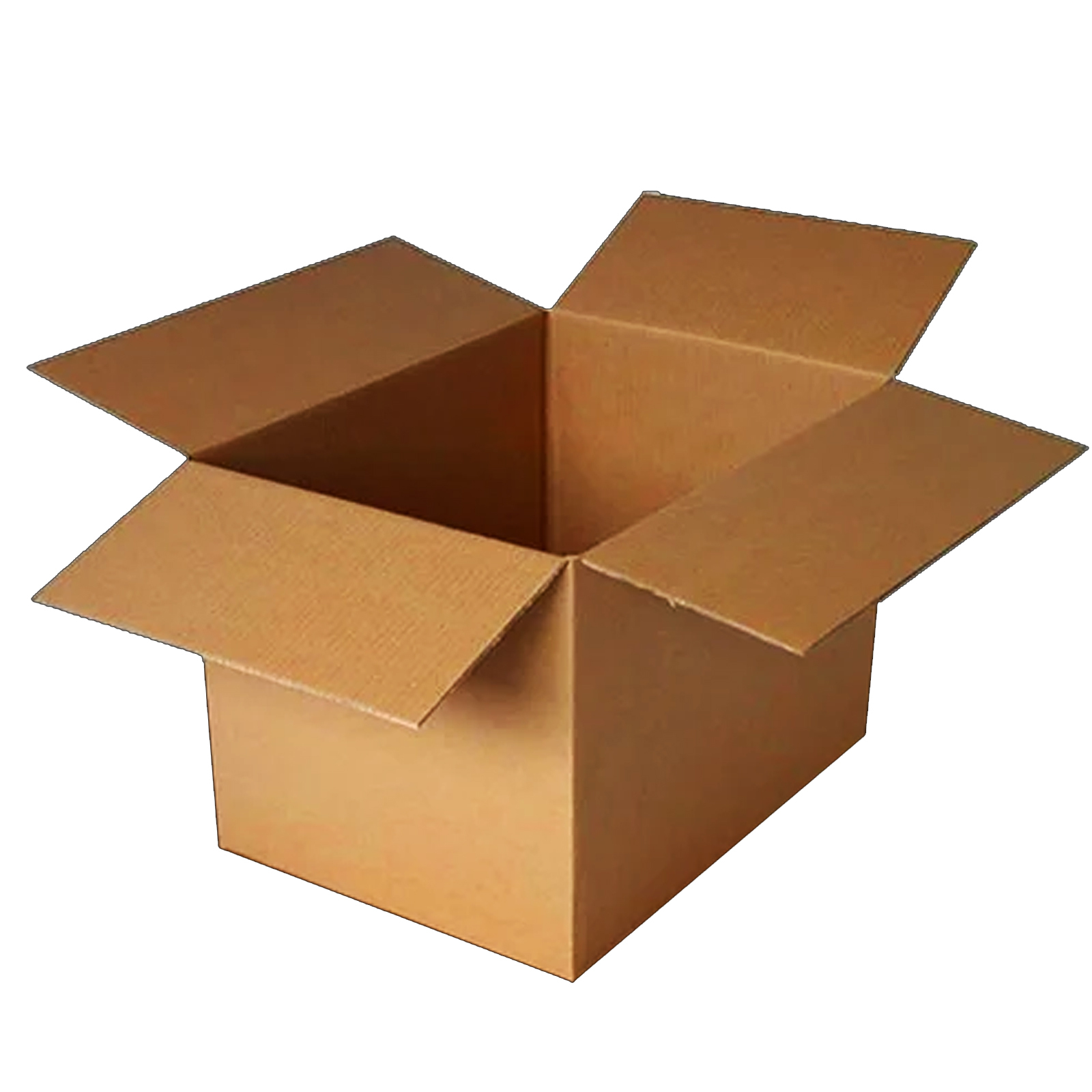 Фото картонной коробки на белом фоне