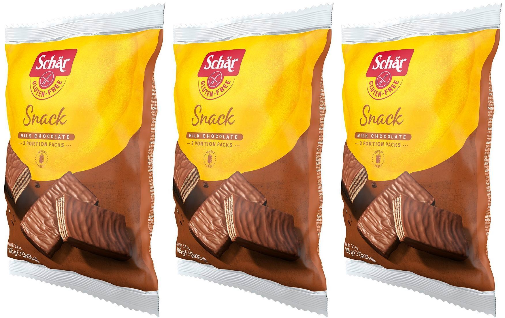 Вафли в шоколаде с орехами "Snack" без глютена, 105 г*3 шт