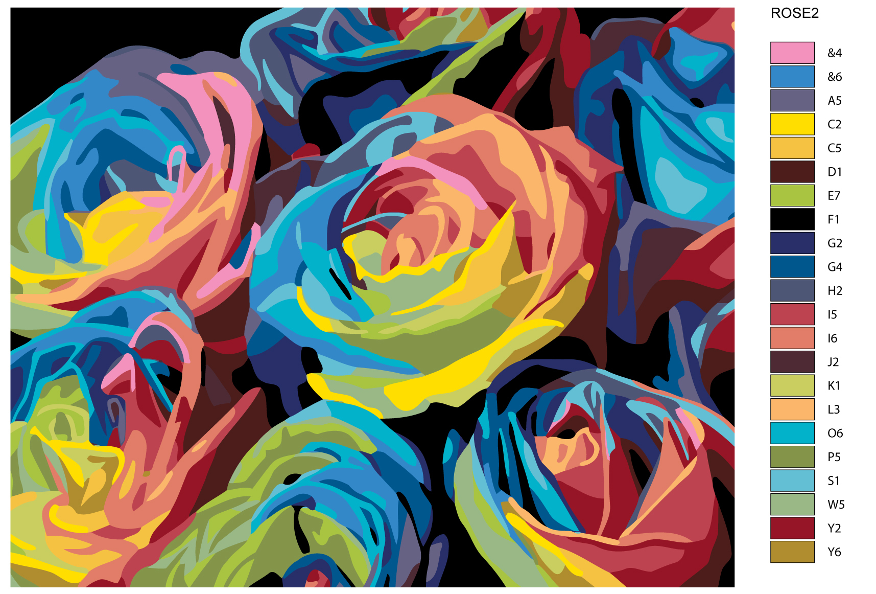 Цветные розы. Картина по номерам Радуга упаковка. Colorful 16