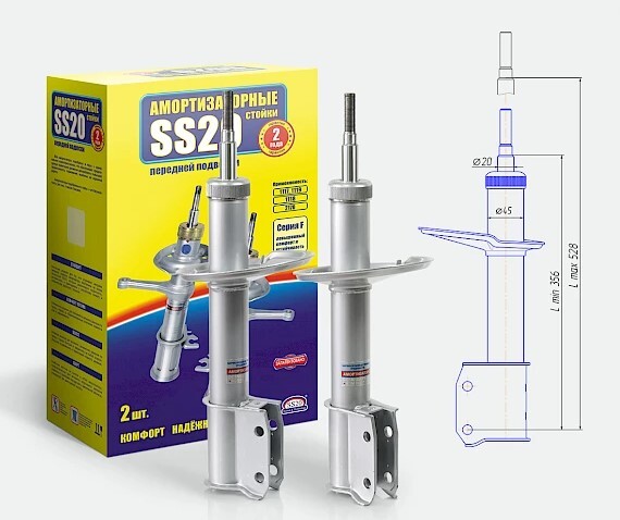 Амортизаторнаястойкадляа/мLADA(ВАЗ)RenaultLogan;SanderoпереднейподвескиКомфорт(к-т)/SS20/SS20382