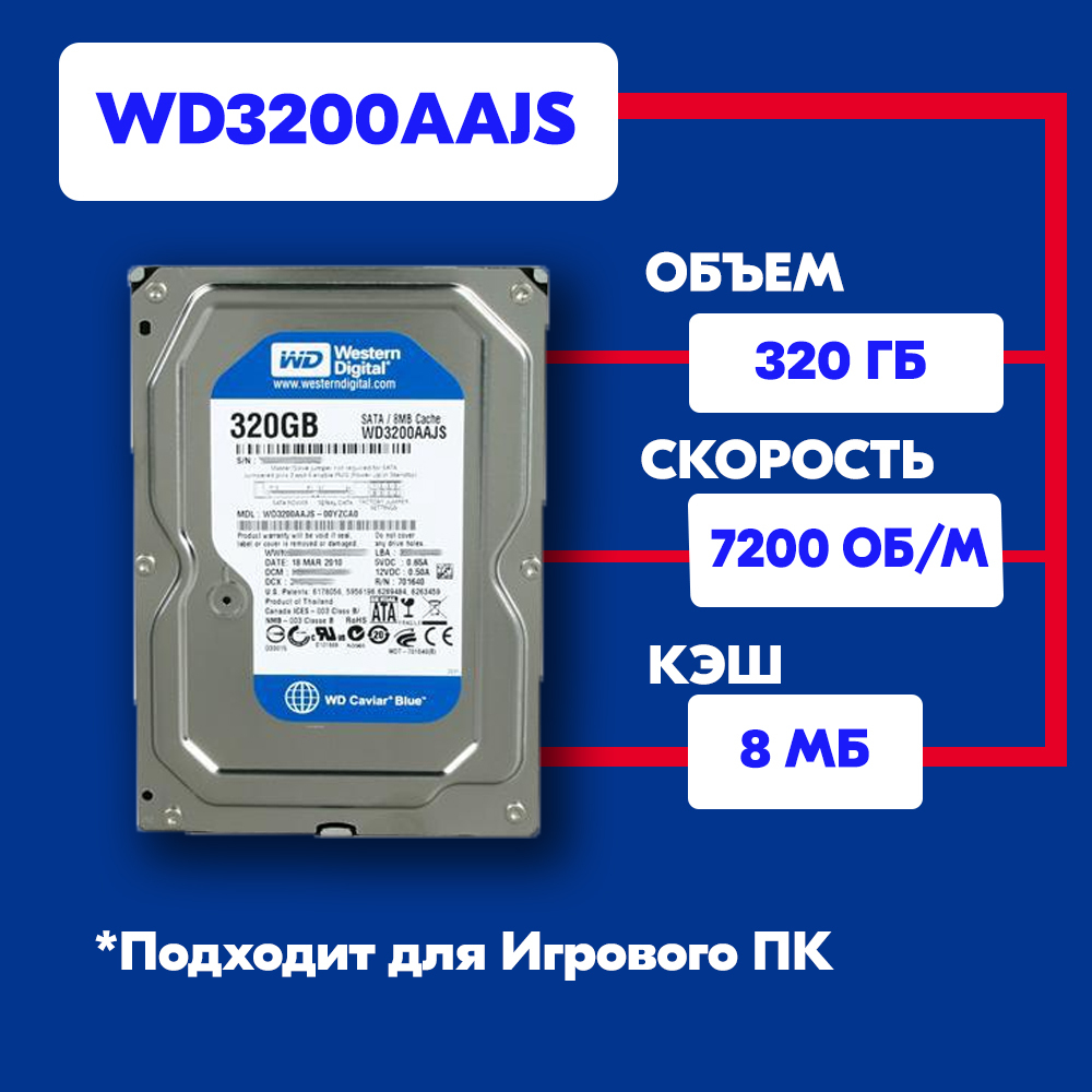 WesternDigital320ГБВнутреннийжесткийдиск(WD3200AAJS)