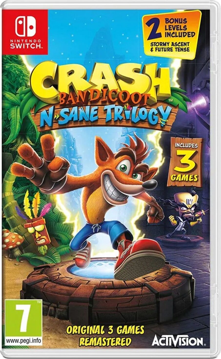 Игра Crash Bandicoot N. Sane Trilogy - Includes 2 Bonus Levels (Nintendo  Switch, Английская версия)