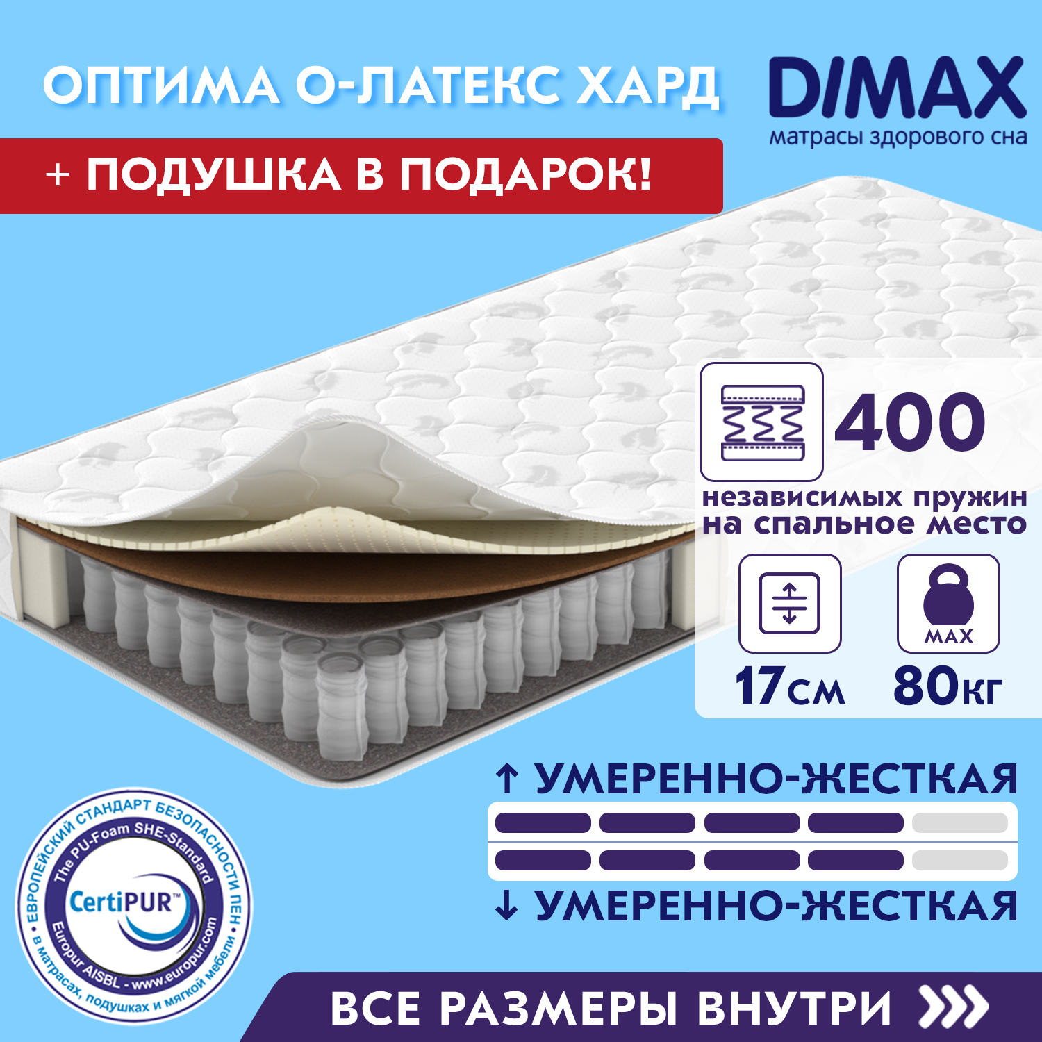 Матрас Dimax Оптима премиум 180 85