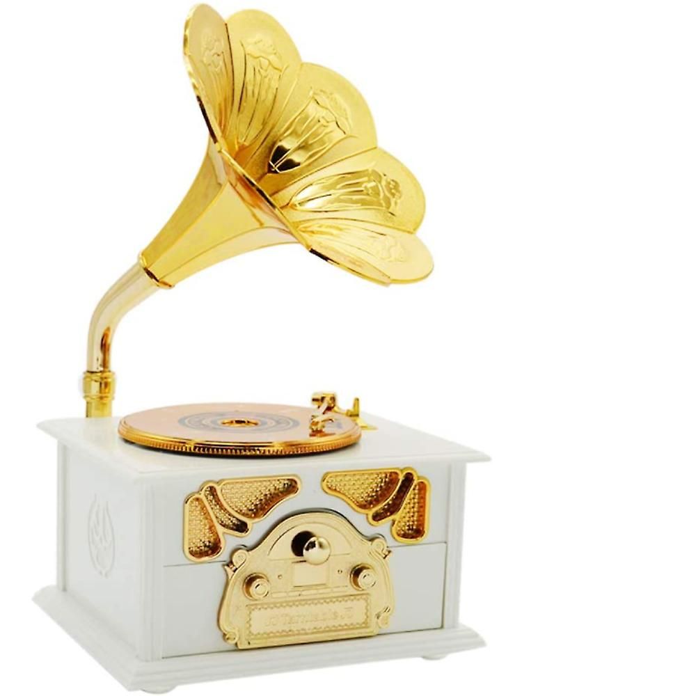 Music box gold. Gold Horn. Horn Retro.