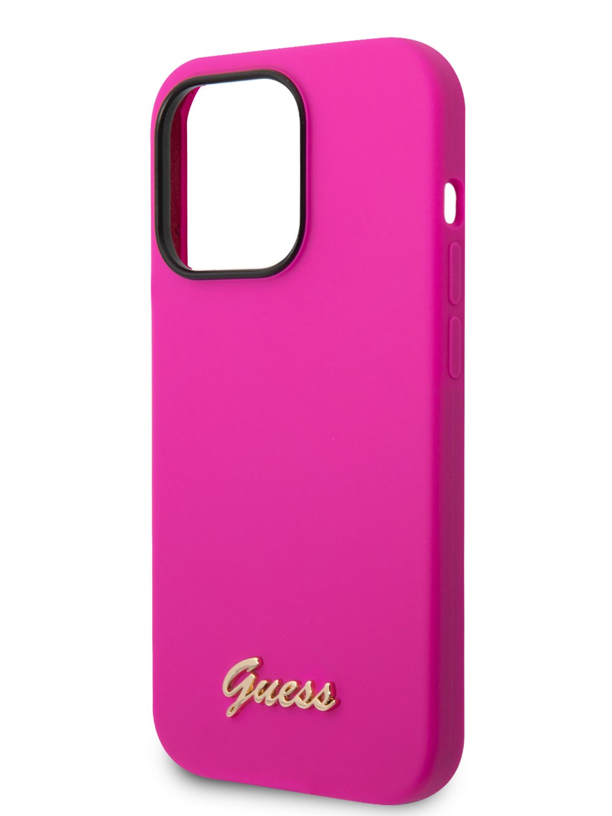 Чехол Guess Liquid silicone накладка на iPhone 14 Pro / для Айфон 14 Про /  бампер / кейс силиконовый, с защитой камеры, с металлическим логотипом,  фуксия - купить с доставкой по выгодным ценам в интернет-магазине OZON  (756608171)