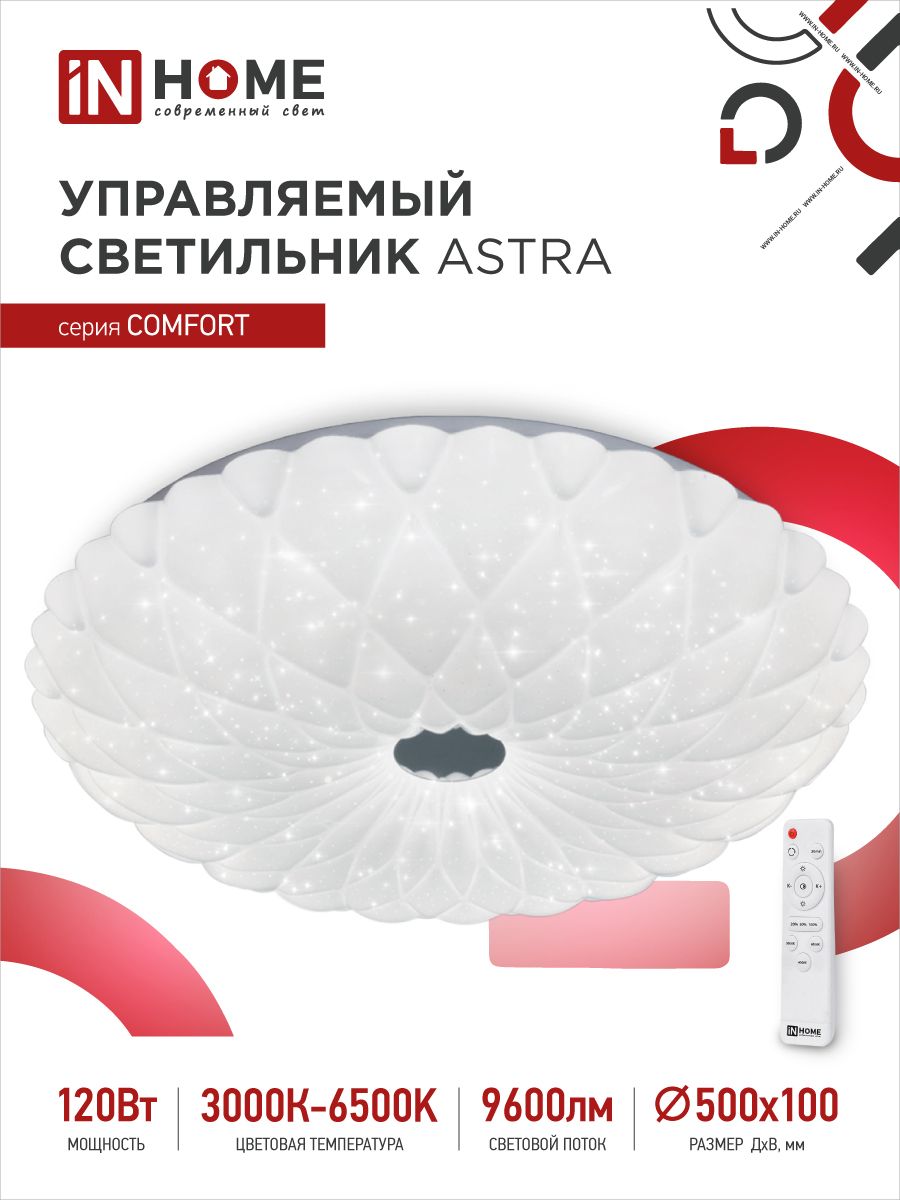 INHOMEПотолочныйсветильник,LED,120Вт,Уцененныйтовар