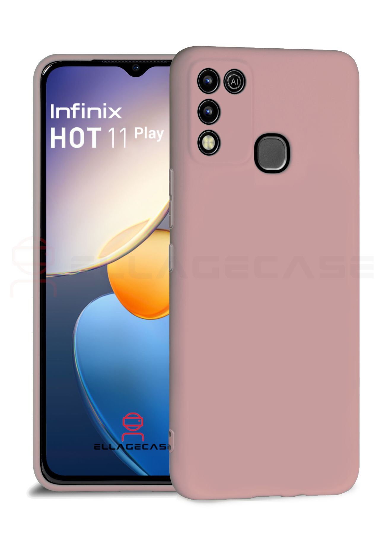 Силиконовый чехол для Infinix HOT 11 Play (Инфиникс) ELLAGECASE матовый,  Пыльно-розовый - купить с доставкой по выгодным ценам в интернет-магазине  OZON (796338574)