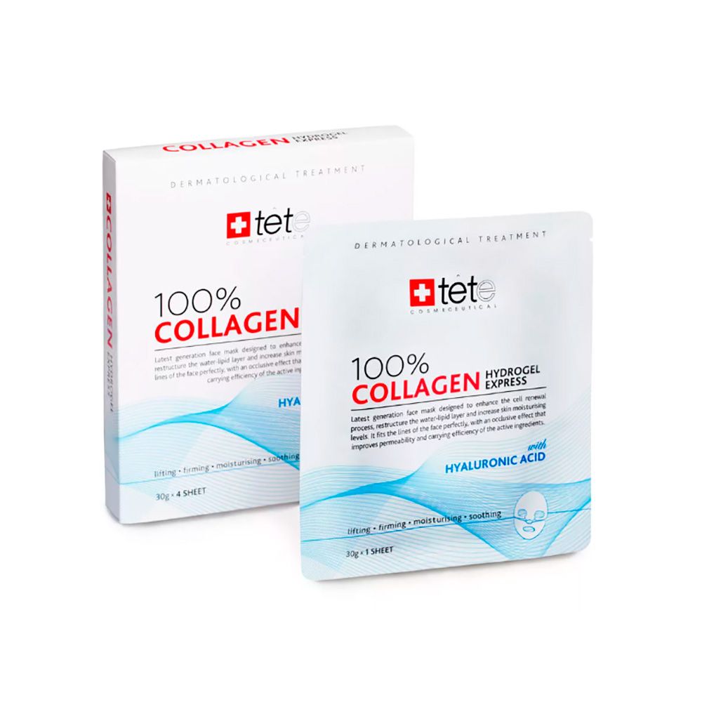 Гидроколлагеновая маска моментального действия 100% Collagen Hydrogel TETe Cosmeceutical 4 шт