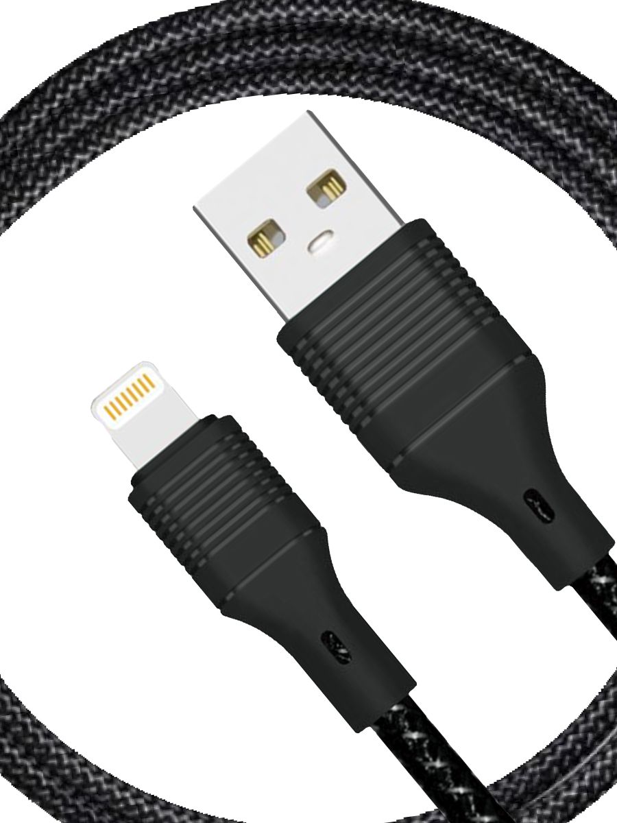 Кабель для мобильных устройств Apple Lightning/USB 2.0 Type-A, 1 м, черный