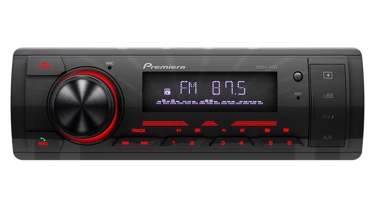 Автомагнитола 1DIN Premiera MVH-120 FM SD/USB ресивер с Bluetooth1 DIN -  купить в интернет-магазине OZON с доставкой по России (860081500)