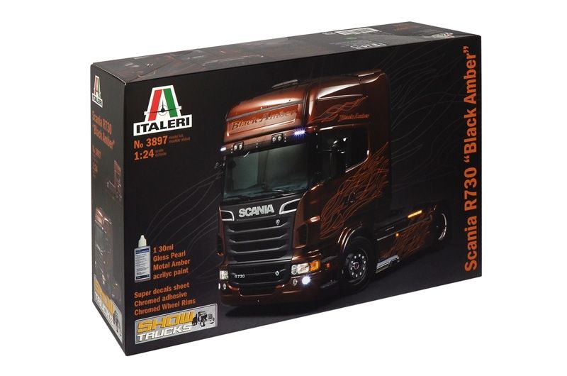 Сборная модель Italeri 3897ИТ ГРУЗОВИК SCANIA R730 V8 BLACK AMBER