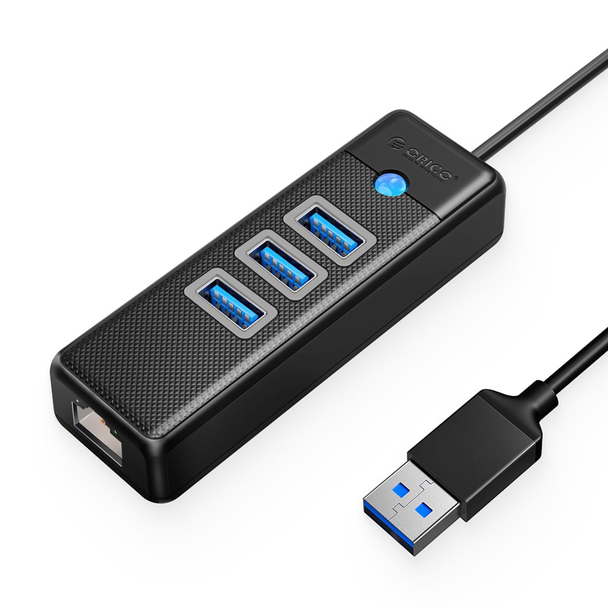 USB-концентраторORICOPW3UR-U34портаUSB3.0-A5Гбит/с,RJ451000МБ/с